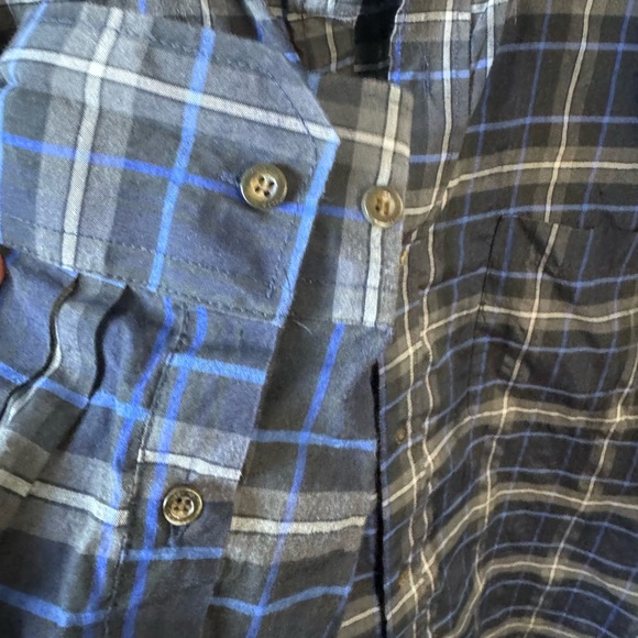 Walnut Creek Size XL Long SLEEVE COTTON BLEND Blue/Gray Plaid Button Down Shirt - Picture 5 of 11